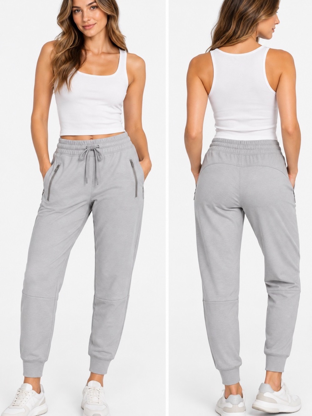 NWT Smartwool Merino Wool Gray Jogger Pants Women’s XL Zip Pockets
